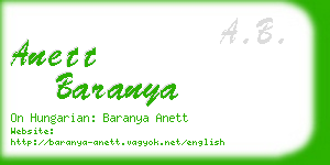 anett baranya business card